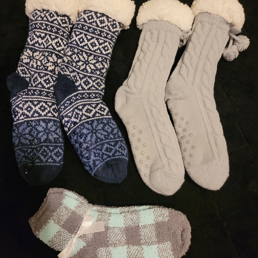 Cozy Winter Socks Set - Blue, Gray, and Brown